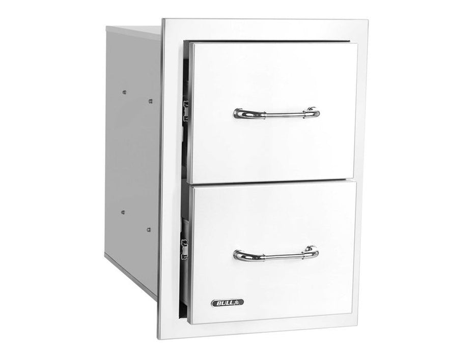 Bull 15-Inch Stainless Steel Double Access Drawer with Reveal