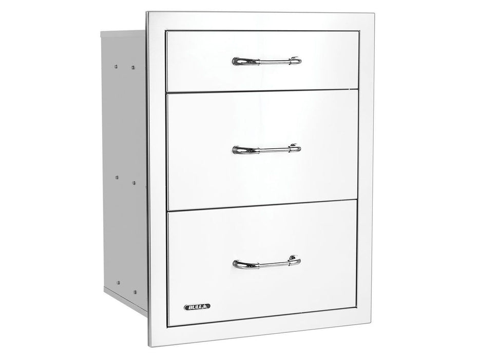 Bull 21-Inch Stainless Steel Triple Access Drawer with Reveal