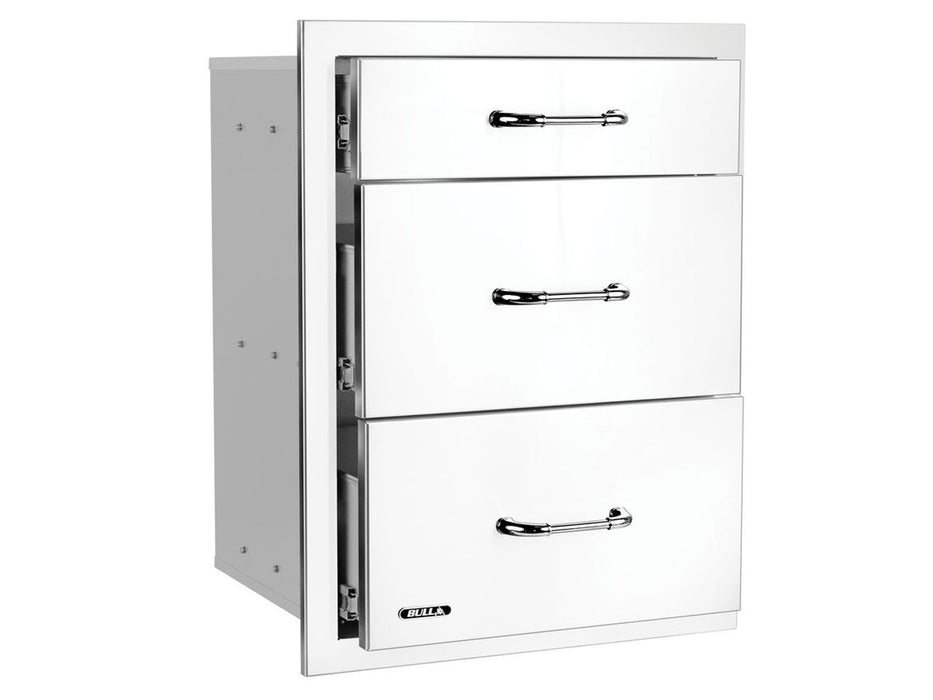 Bull 21-Inch Stainless Steel Triple Access Drawer with Reveal