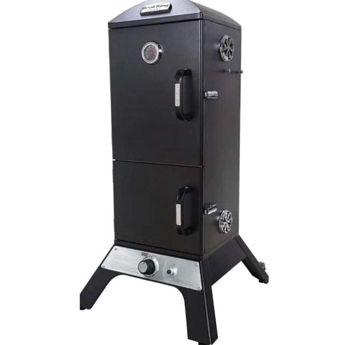 Broil King 28 Inch Vertical Natural Gas Smoker with 770 Sq. Inch. Total Cooking Space, 4 Adjustable Cooking Grids, Sure-Lite™ Electronic Ignition System, Roto-Draft™, 16 Meat Hooks, 4 Tool Hooks, Bottle Opener