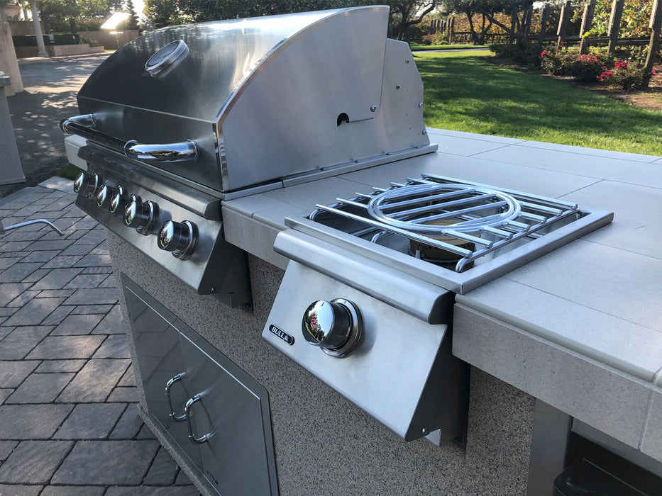 Bull Slide-In Pro Gas Side Burner with Stainless Steel Lid
