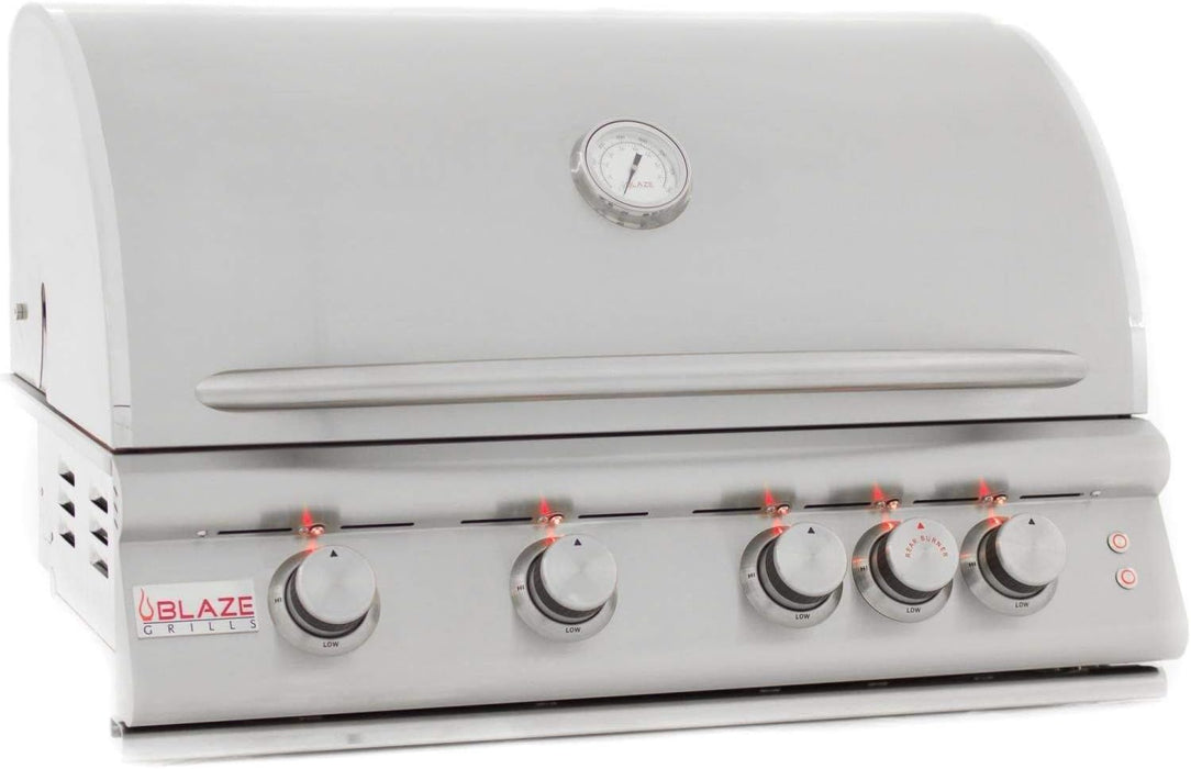 Blaze Premium LTE 32-Inch 4-Burner Built-In Natural Gas Grill With Rear Infrared Burner & Grill Lights