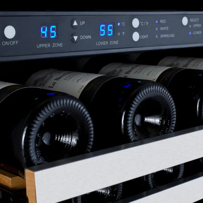 Allavino FlexCount II Tru-Vino 4-Zone Wine Refrigerator, 47-Inch, Stainless Steel, 112-Bottle Capacity