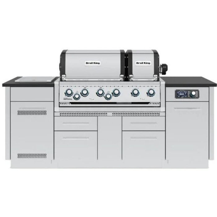 Broil King Imperial QS 690i 6 Burner Propane Grill Center w/ Infrared Side Burner & Rotisserie Kit - 699884