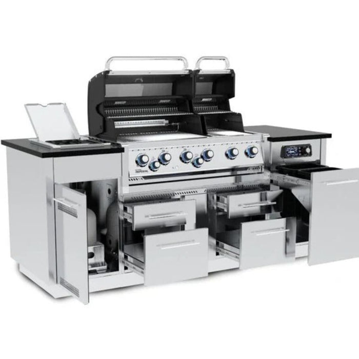 Broil King Imperial QS 690i 6 Burner Propane Grill Center w/ Infrared Side Burner & Rotisserie Kit - 699884