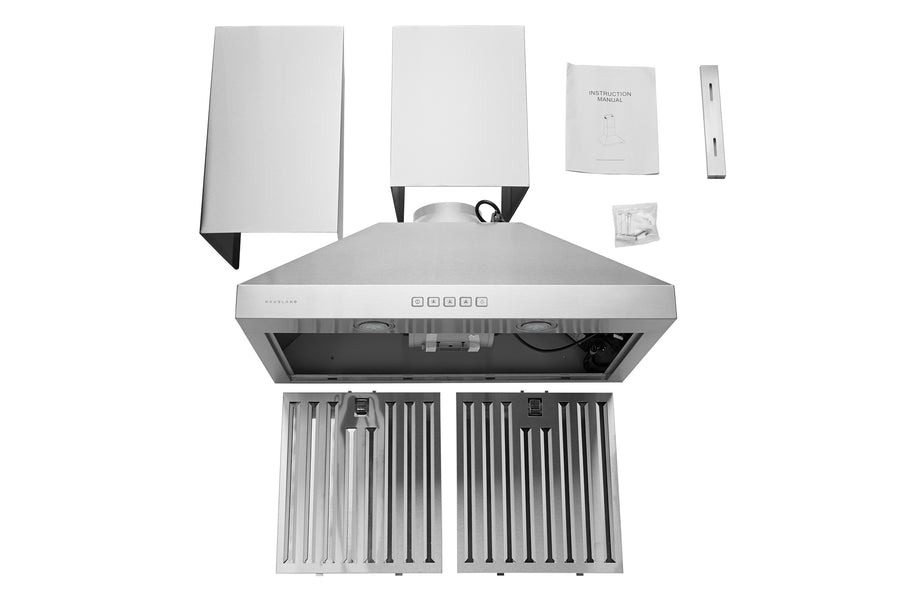 Hauslane | Wall Mount Range Hood with Stainless Steel Filters (WM-530-P)