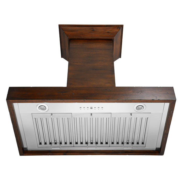 ZLINE 48" Ducted Wooden Wall Mount Range Hood in Walnut with Remote Motor (KBRR-RD-48)