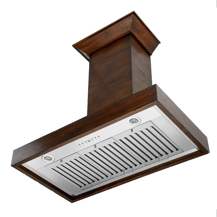 ZLINE 30" Ducted Wooden Wall Mount Range Hood in Walnut with Remote Motor (KBRR-RD-30)