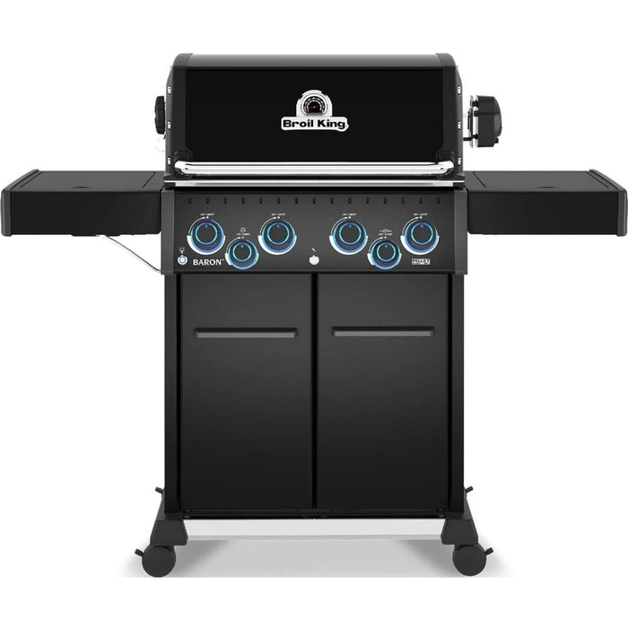 Broil King Baron 490 Pro Shadow 4 Burner Natural Gas Grill w/ Side Burner & Rotisserie Kit - Black - 674147