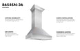 ZLINE Fingerprint Resistant Stainless Steel Range Hood (8654SN)