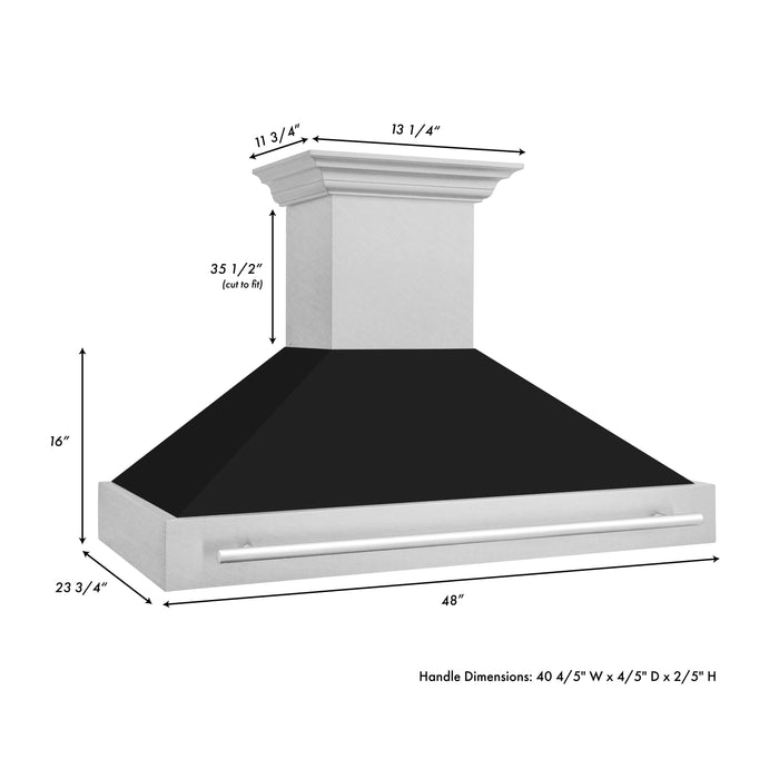 ZLINE 48 in. Fingerprint Resistant Stainless Steel Range Hood with Colored Shell Options (8654SNX-48)