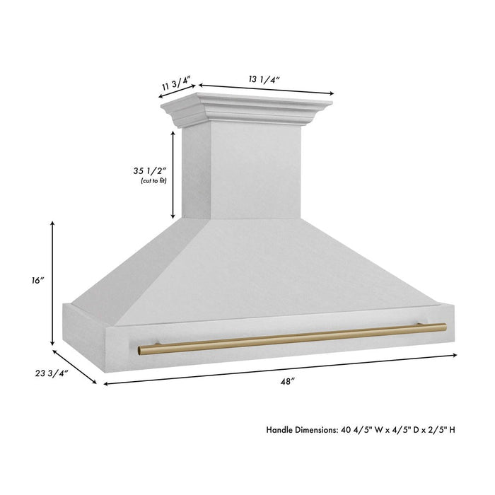 ZLINE Autograph Edition 48 in. Fingerprint Resistant Stainless Steel Range Hood with Accent Handle (8654SNZ-48)