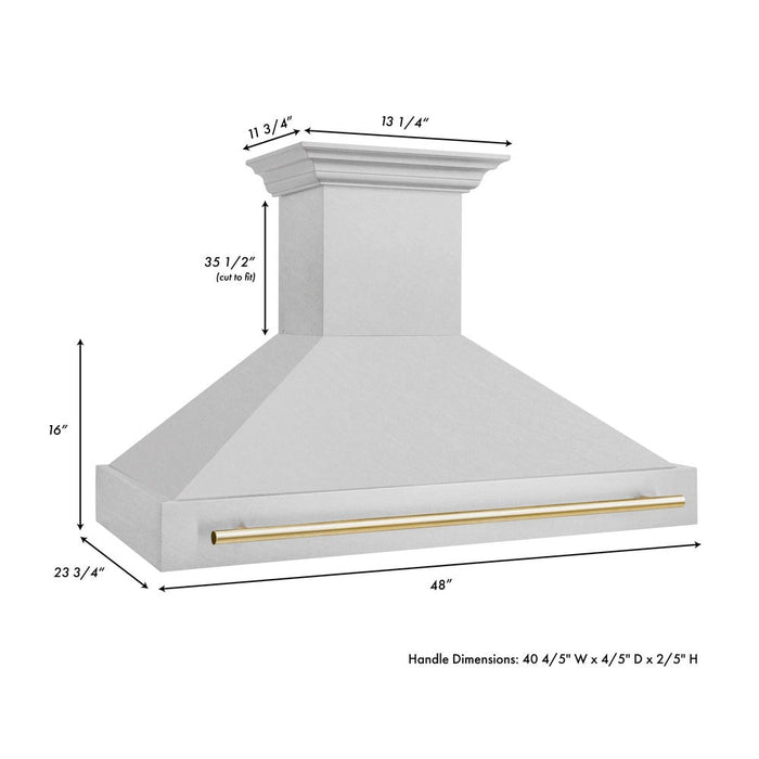 ZLINE Autograph Edition 48 in. Fingerprint Resistant Stainless Steel Range Hood with Accent Handle (8654SNZ-48)