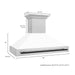 ZLINE Autograph Edition 48 in. Fingerprint Resistant Stainless Steel Range Hood with White Matte Shell and Accent Handle (8654SNZ-WM48)