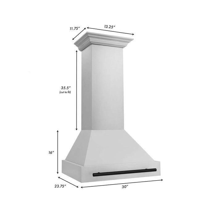 ZLINE Autograph Edition 30 in. Stainless Steel Range Hood with Stainless Steel Shell and Accent Handle (8654STZ-30)