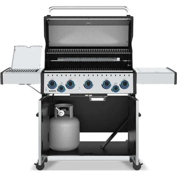 Broil King Baron S 590 PRO IR 5 Burner Propane Grill w/ Infrared Side Burner & Rotisserie Kit - 678344