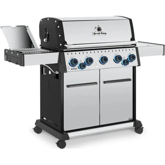 Broil King Baron S 590 PRO IR 5 Burner Propane Grill w/ Infrared Side Burner & Rotisserie Kit - 678344