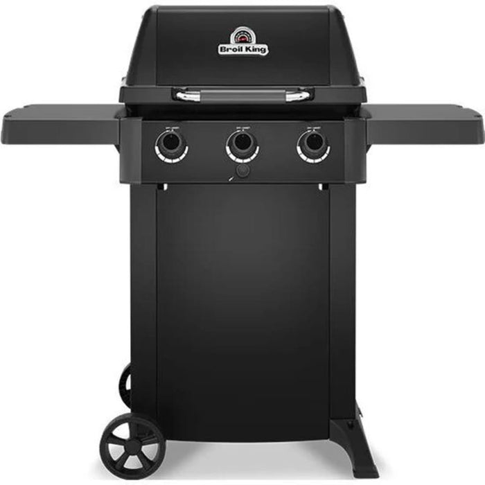 Broil King Gem 31 Inch Freestanding Grill with 435 sq. in. Cooking Surface, Stainless Steel Burners, Control Knobs, Electronic Ignition, Side Shelves and Flav R Wave Cooking System
