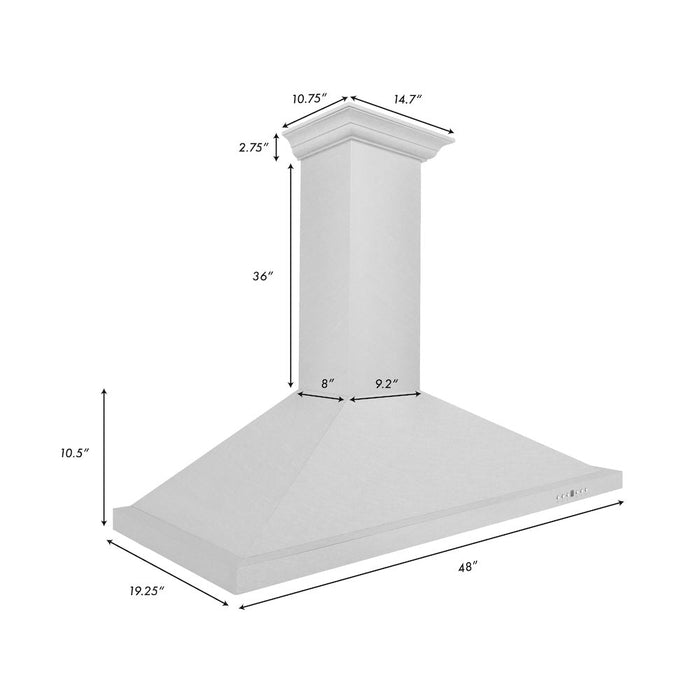 ZLINE Kitchen Package with 48 in. DuraSnow Stainless Steel Rangetop and 48 in. Convertible Range Hood (2KP-RTSRH48)