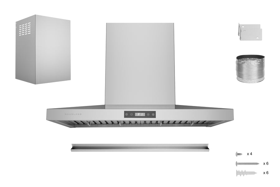 Hauslane | 30 Inch Low Profile Pyramid Style Wall Mount Range Hood with Pro-Style Design in Stainless Steel (WM-540SS-30)