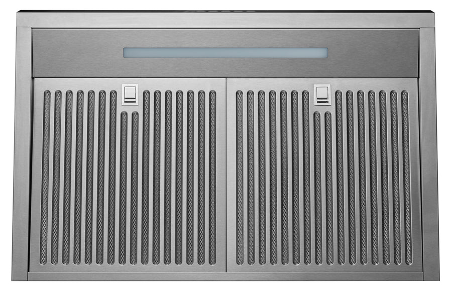 Hauslane | 30 Inch Under Cabinet Curved Range Hood with Stainless Steel Filters and Panel LED in Stainless Steel (UC-B018SS-30)