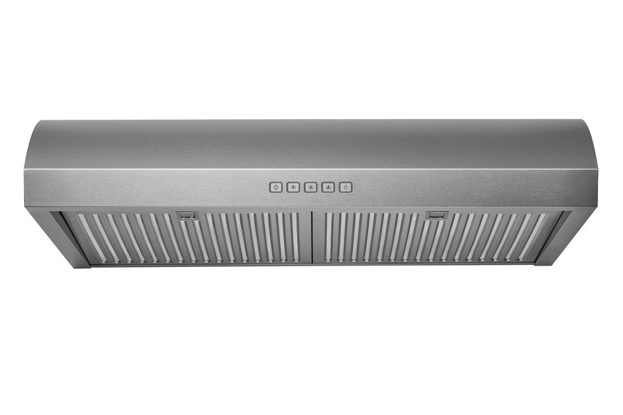 Hauslane | 30 Inch Under Cabinet Curved Range Hood with Stainless Steel Filters and Panel LED in Stainless Steel (UC-B018SS-30)