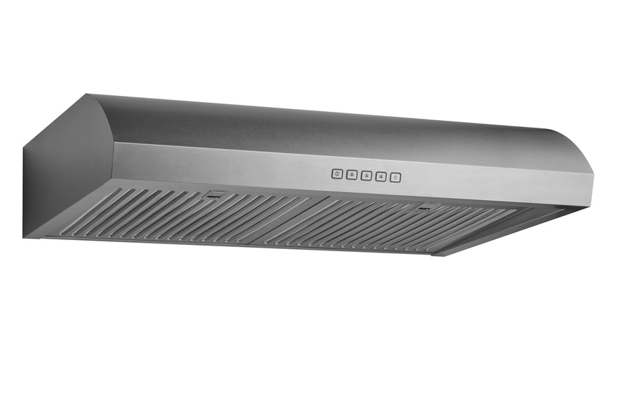 Hauslane | 30 Inch Under Cabinet Curved Range Hood with Stainless Steel Filters and Panel LED in Stainless Steel (UC-B018SS-30)