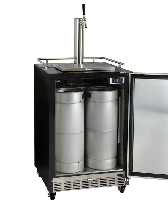 Kegco 24" Wide Single Tap Stainless Steel Commercial Built-In Left Hinge Kegerator with Kit