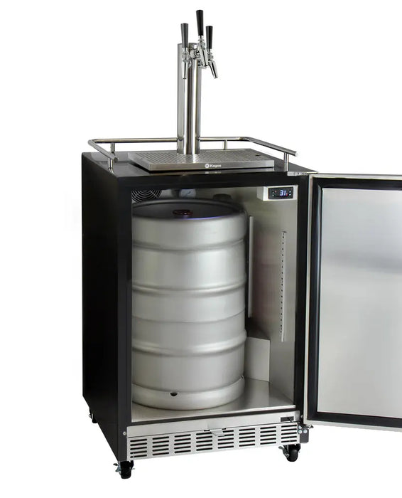 Kegco 24" Wide Triple Tap All Stainless Steel Commercial Built-In Kegerator with Kit