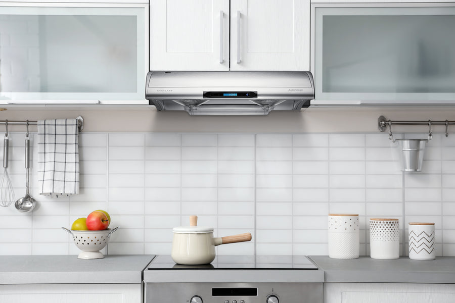 Hauslane | 30 Inch Under Cabinet Self-Clean Touch Control Range Hood with Grease Catchers in Stainless Steel (UC-C400SS-30)