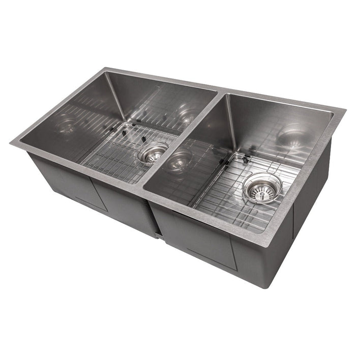 ZLINE 36 in. Chamonix Undermount Double Bowl Kitchen Sink with Bottom Grid (SR60D-36)