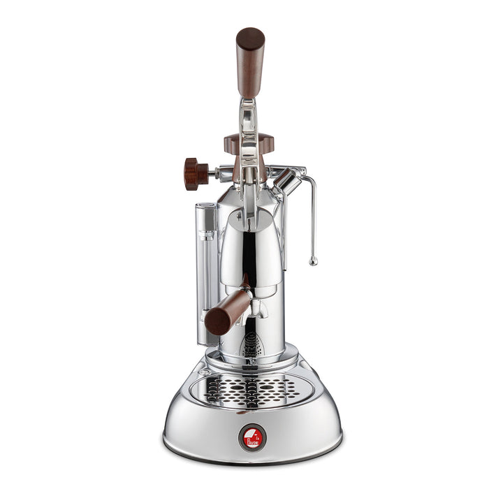 La Pavoni Stradivari Europiccola 8 Cup - Chrome with Wood #ESW-8