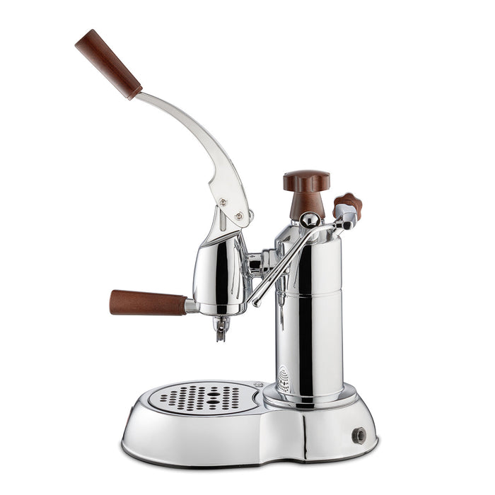 La Pavoni Stradivari Europiccola 8 Cup - Chrome with Wood #ESW-8