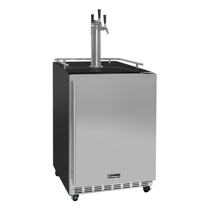 Kegco 24" Triple Tap Built-In Commercial Kegerator – Stainless Steel