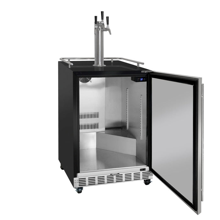 Kegco 24" Triple Tap Built-In Commercial Kegerator – Stainless Steel