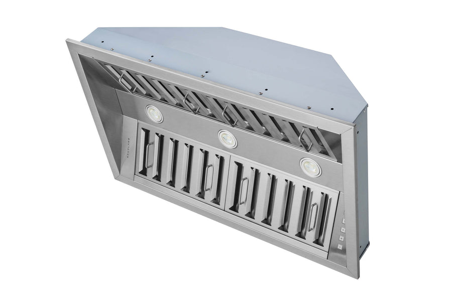 Hauslane | Pro-Style Insert Convertible Range Hood (21 in. Deep) with Low Noise Operation and Baffle Filters (IN-R300SS)