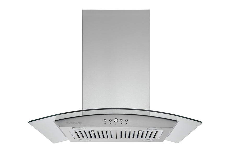 Hauslane | Island Range Hood with Tempered Glass in Stainless Steel (IS-200SS)