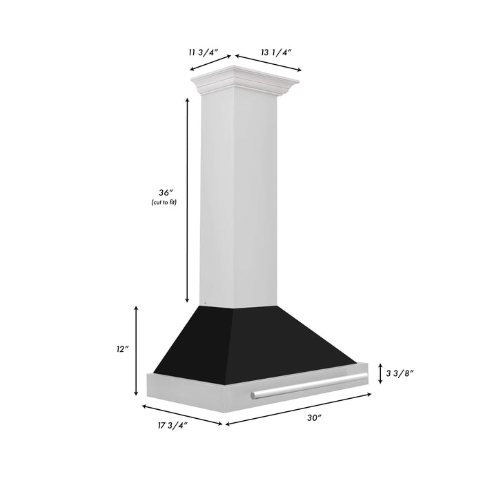 ZLINE 30 in. Convertible Stainless Steel Range Hood with Stainless Steel Handle and Colored Shell Options (KB4STX-30)