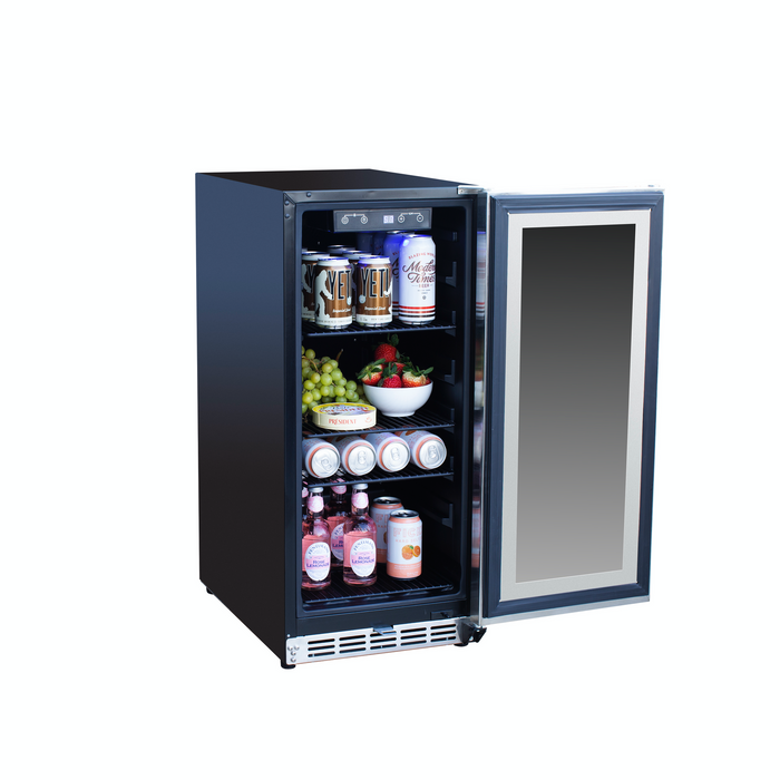 Summerset Grills 15" 3.2C Outdoor Rated Fridge with Glass Door (RFR-15G)
