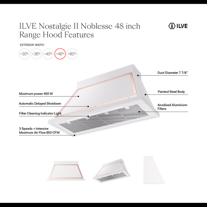 ILVE UANB48 Nostalgie II Noblesse 48 inch Range Hood