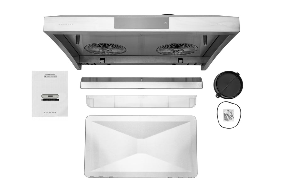 Hauslane | 30 Inch Under Cabinet Self-Clean Touch Control Range Hood in Stainless Steel (UC-PS38SS-30)