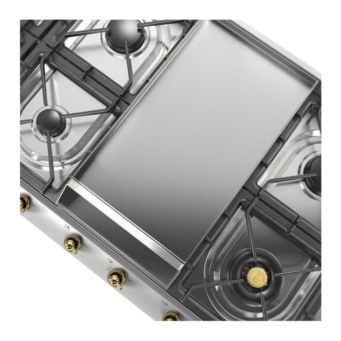 ILVE UHCP1265FN Nostalgie II 48 inch Built-In Gas Cooktop with 8 Burners, Griddle (Stainless Steel, Chrome)