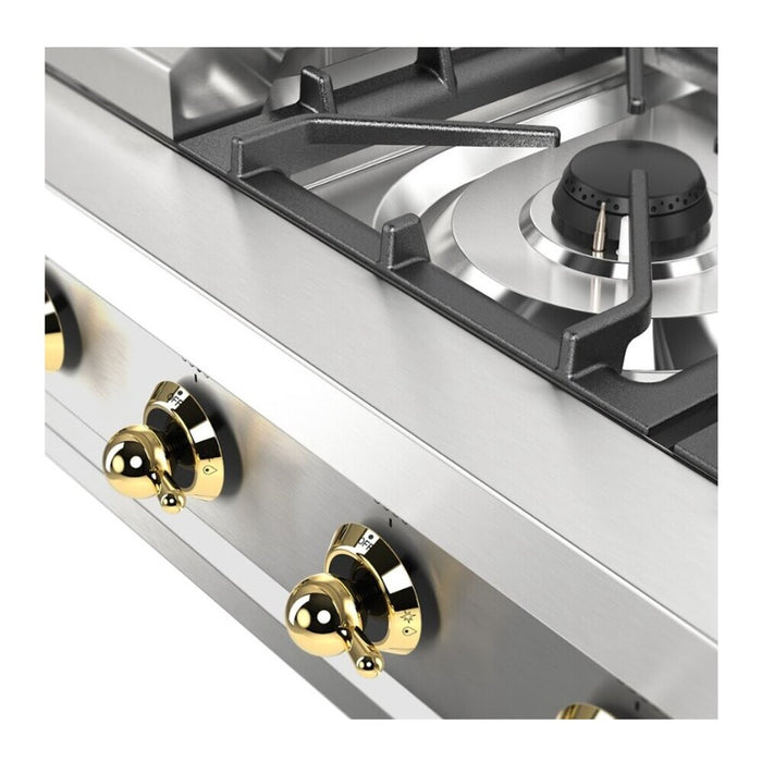 ILVE UHCP36FN Nostalgie II 36 inch Built-In Gas Rangetop with Griddle, in Stainless Steel
