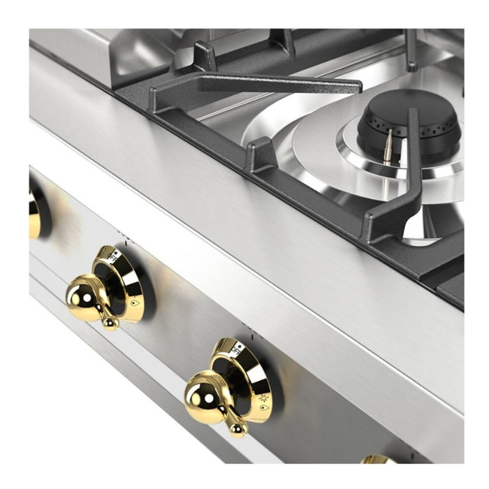 ILVE UHCP48FN Nostalgie II 48 inch Built-In Gas Rangetop with Griddle, in Stainless Steel