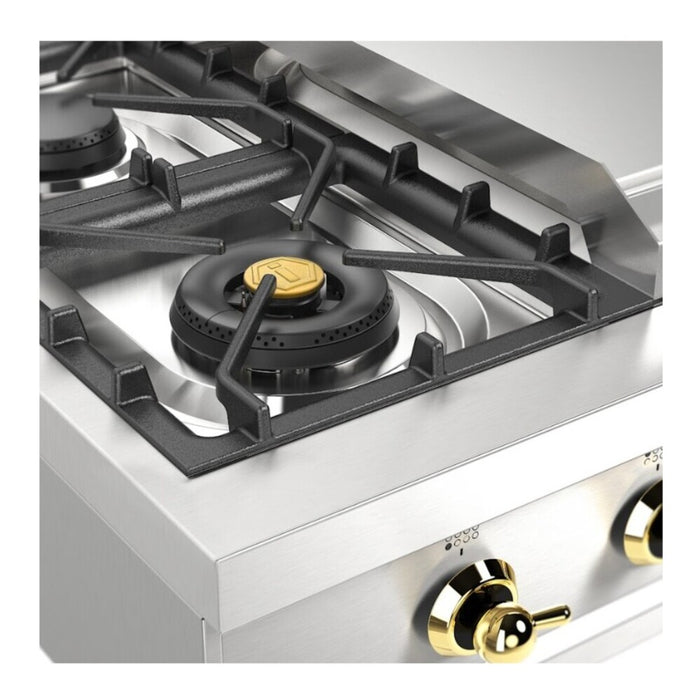 ILVE UHCP48FN Nostalgie II 48 inch Built-In Gas Rangetop with Griddle, in Stainless Steel