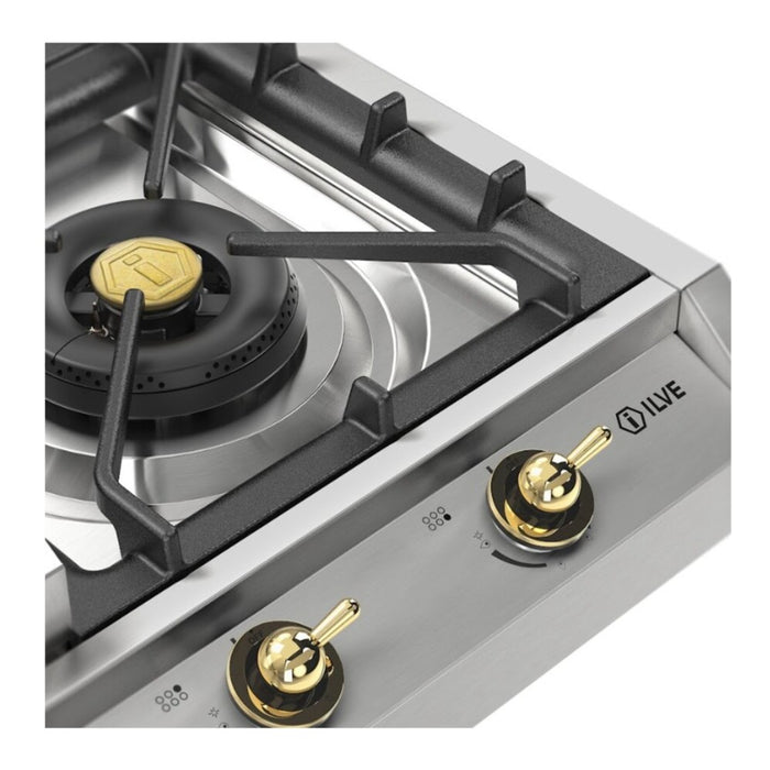ILVE UHCP965FN Nostalgie II 36 inch Built-In Gas Cooktop with Griddle, in Stainless Steel