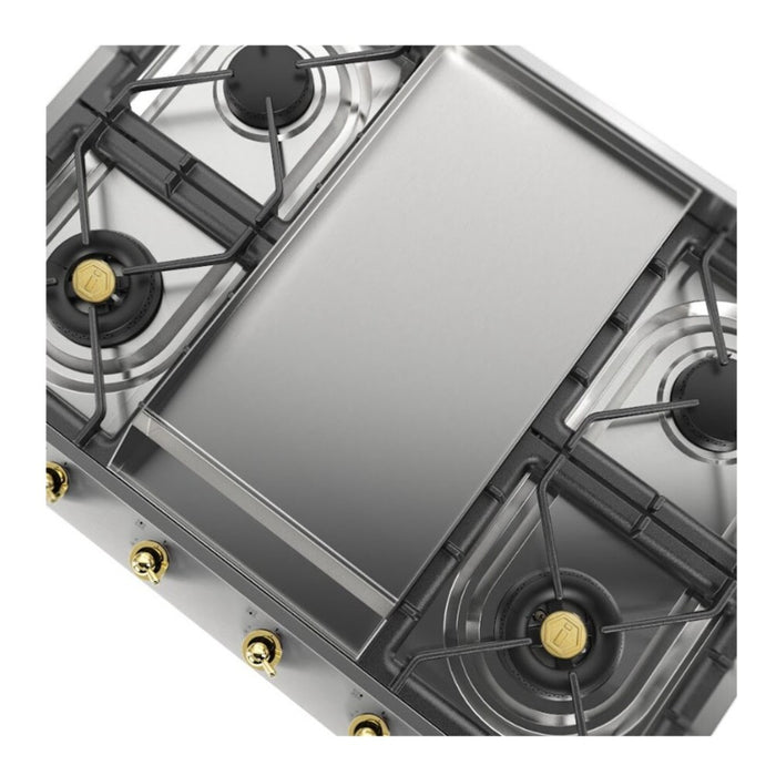 ILVE UHCP965FN Nostalgie II 36 inch Built-In Gas Cooktop with Griddle, in Stainless Steel