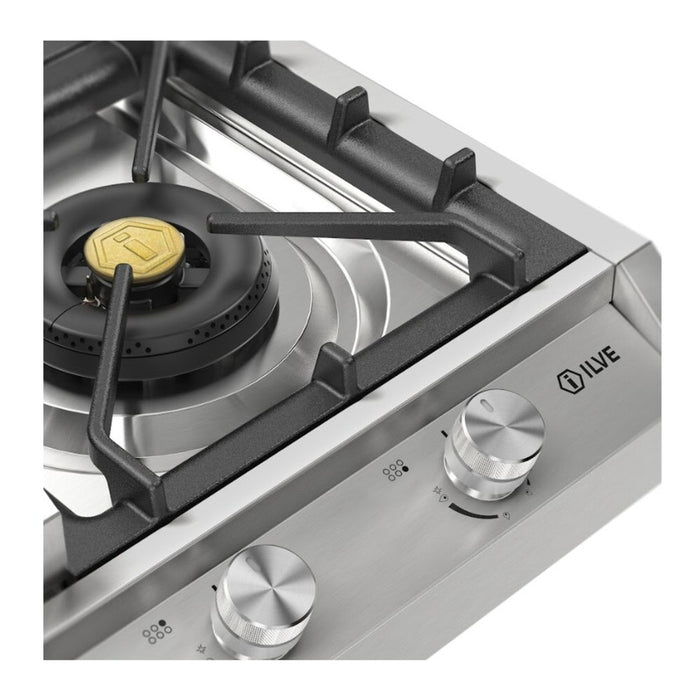 ILVE UHCP965F Professional Plus II 36 inch Built-In Gas Cooktop with Griddle, in Stainless Steel