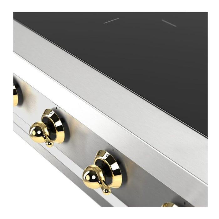 ILVE UHCPI366N Nostalgie II 36 inch Built-In Induction Rangetop with 6 Elements (Stainless Steel, Brass)