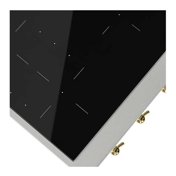 ILVE UHCPI366N Nostalgie II 36 inch Built-In Induction Rangetop with 6 Elements (Stainless Steel, Brass)